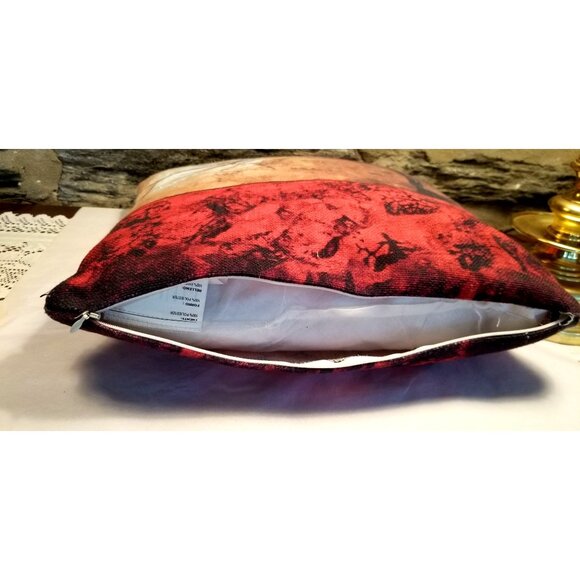 DENY Design Madart Pillow Bending Tree Winter Scene 2-Sided Red 14"x4" Removable - Picture 3 of 7